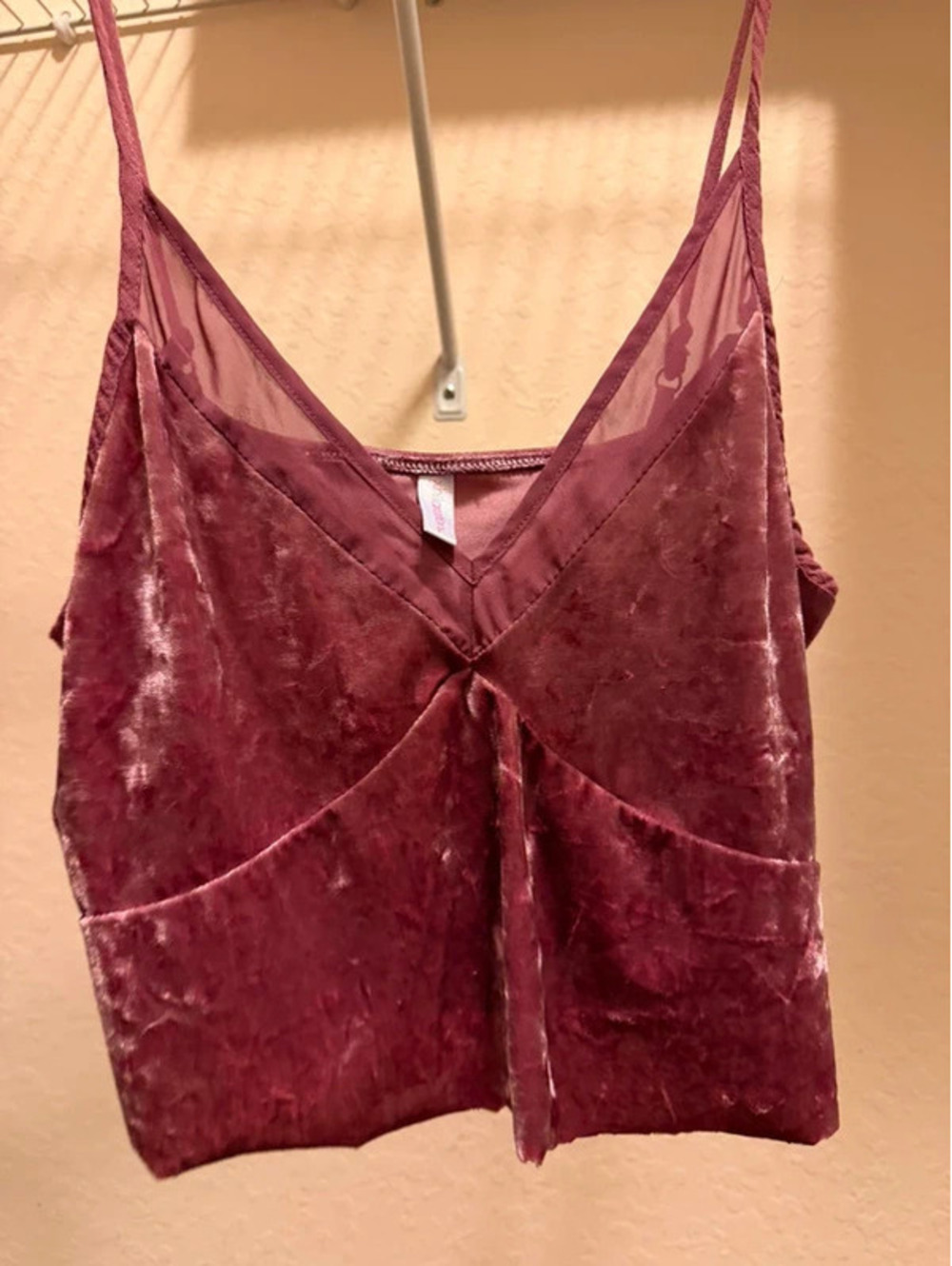 Crushed velvet halter top M